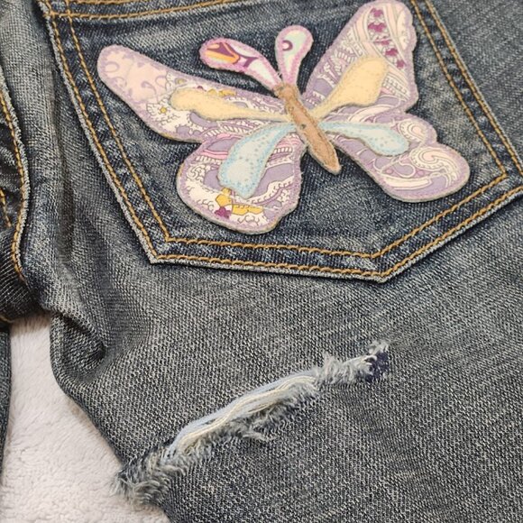 Frankie B Patchwork Edition Boot Cut Low Rise Jeans in size 2 - Picture 14 of 15